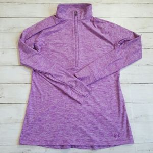 Under armour long‎ sleeve quarter zip pullover light purple heathered size small